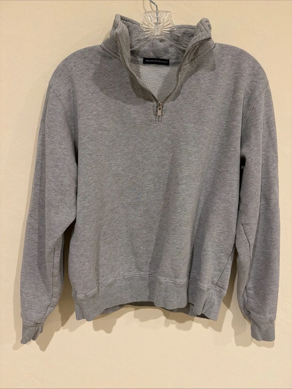 Brandy Melville Quarter Zip, Pullover Sweatshirt - Gray